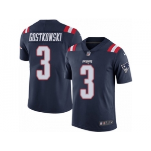 Youth Nike New England Patriots #3 Stephen Gostkowski Limited Navy Blue Rush NFL Jersey