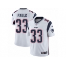 Youth Nike New England Patriots #33 Kevin Faulk Vapor Untouchable Limited White NFL Jersey