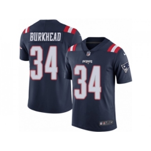 Youth Nike New England Patriots #34 Rex Burkhead Limited Navy Blue Rush NFL Jersey