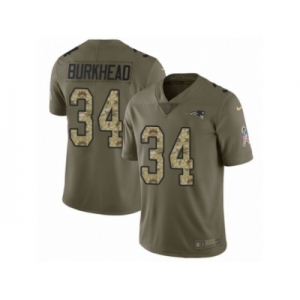 Youth Nike New England Patriots #34 Rex Burkhead Limited Olive Camo 2017 Salute to Service NFL Jersey