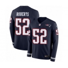 Youth Nike New England Patriots #52 Elandon Roberts Limited Navy Blue Therma Long Sleeve NFL Jersey