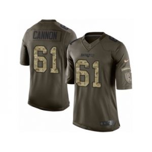 Youth Nike New England Patriots #61 Marcus Cannon Limited Green Salute to Service NFL Jersey