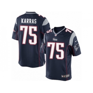 Youth Nike New England Patriots #75 Ted Karras Limited Navy Blue Team Color NFL Jersey