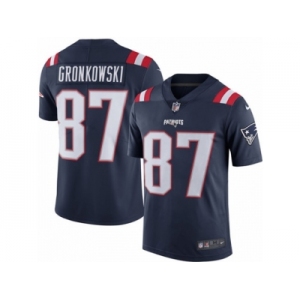 Youth Nike New England Patriots #87 Rob Gronkowski Limited Navy Blue Rush NFL Jersey