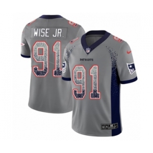 Youth Nike New England Patriots #91 Deatrich Wise Jr Limited Gray Rush Drift Fashion NFL Jersey