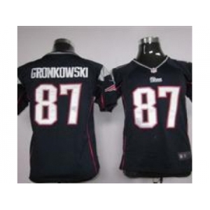 nike youth nfl jerseys New England Patriots #87 Rob Gronkowski Blue [nike]