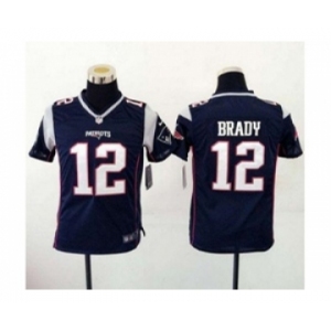 nike youth nfl jerseys new england patriots #12 brady blue[2015 new nike]