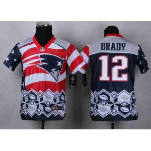 nike youth nfl jerseys new england patriots #12 brady noble fashion[2015 Elite]