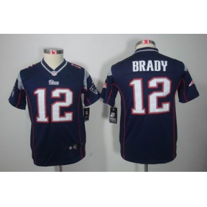 nike youth nfl jerseys new england patriots #12 tom brady blue[nike limited]