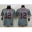 nike youth nfl jerseys new england patriots #12 tom brady grey[nike lights out]