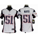 nike youth nfl jerseys new england patriots #51 jerod mayo white[nike]