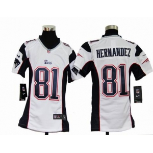 nike youth nfl jerseys new england patriots #81 hernandez white[nike]