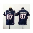 nike youth nfl jerseys new england patriots #87 gronkowski blue[2015 new nike][patch C]