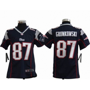 nike youth nfl jerseys new england patriots #87 gronkowski blue[nike]