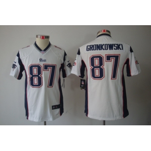 nike youth nfl jerseys new england patriots #87 gronkowski white[nike limited]
