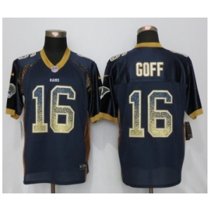 Men Nike St.Louis Rams #16 Jared Goff Drift Fashion Blue Elite Jerseys