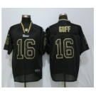 Men Nike St.Louis Rams #16 Jared Goff Lights Out Black Elite Jerseys