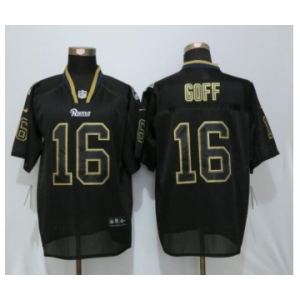 Men Nike St.Louis Rams #16 Jared Goff Lights Out Black Elite Jerseys