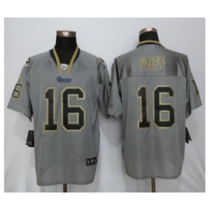 Men Nike St.Louis Rams #16 Jared Goff Lights Out Gray Elite Jerseys