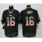 Men Nike St.Louis Rams #16 Jared Goff USA Flag Fashion Black Elite Jerseys