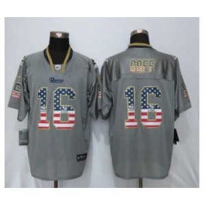 Men Nike St.Louis Rams #16 Jared Goff USA Flag Fashion Gray Elite Jerseys