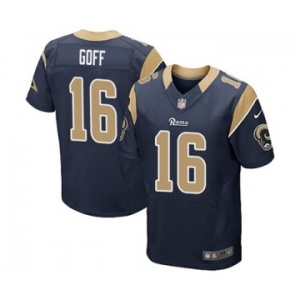 Men's Nike Los Angeles Rams #16 Jared Goff Elite Navy Blue Team Color NFL Jersey