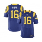 Men's Nike Los Angeles Rams #16 Jared Goff Elite Royal Blue Alternate NFL Jersey