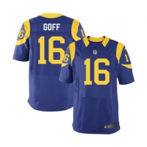 Men's Nike Los Angeles Rams #16 Jared Goff Elite Royal Blue Alternate NFL Jersey