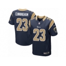 Men's Nike Los Angeles Rams #23 Benny Cunningham Elite Navy Blue Team Color NFL Jersey