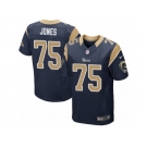 Men's Nike Los Angeles Rams #75 Deacon Jones Elite Navy Blue Team Color NFL Jersey