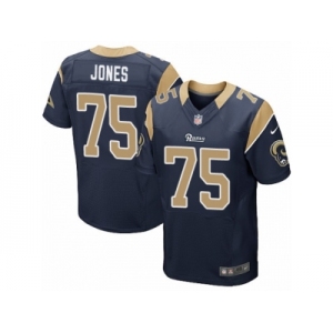 Men's Nike Los Angeles Rams #75 Deacon Jones Elite Navy Blue Team Color NFL Jersey
