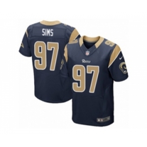 Men's Nike Los Angeles Rams #97 Eugene Sims Elite Navy Blue Team Color NFL Jersey