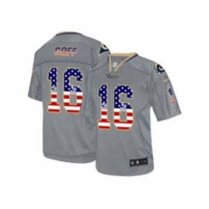 Nike Los Angeles Rams #16 Jared Goff Lights Out Grey Men's Stitched NFL Elite USA Flag Fashion Jersey