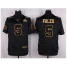 Nike St. Louis Rams #5 Nick Foles Black Pro Line Gold Collection Jersey(Elite)