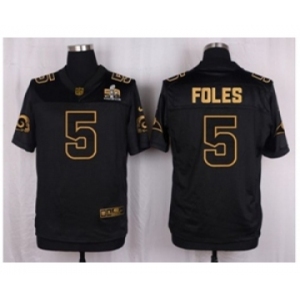 Nike St. Louis Rams #5 Nick Foles Black Pro Line Gold Collection Jersey(Elite)