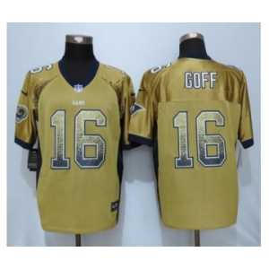 Nike St.Louis Rams #16 Jared Goff Drift Fashion Gold Jerseys[Elite]