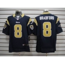 nike nfl jerseys st. louis rams #8 bradford dk.blue[Elite]