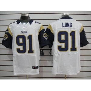 nike nfl jerseys st. louis rams #91 long white[Elite]