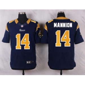 nike nfl jerseys st.louis rams #14 mannion blue[Elite]