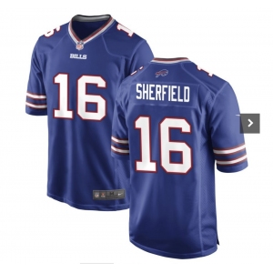 Men's Buffalo Bills #16 Sherfield Game Blue Football Jersey