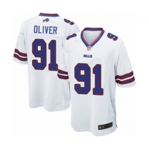 Men's Buffalo Bills #91 Ed Oliver Game White Football Jersey