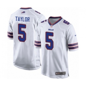 Men's Nike Buffalo Bills #5 Tyrod Taylor Game White NFL Jersey