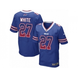 Men Nike Buffalo Bills #27 TreDavious White Elite Royal Blue Home Drift Fashion NFL Jersey