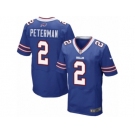 Men's Nike Buffalo Bills #2 Nathan Peterman Elite Royal Blue Team Color NFL Jersey