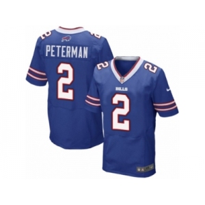 Men's Nike Buffalo Bills #2 Nathan Peterman Elite Royal Blue Team Color NFL Jersey