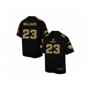 Men's Nike Buffalo Bills #23 Aaron Williams Elite Black Pro Line Gold Collection NFL Jersey