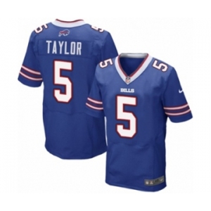 Men's Nike Buffalo Bills #5 Tyrod Taylor Elite Royal Blue Team Color NFL Jersey