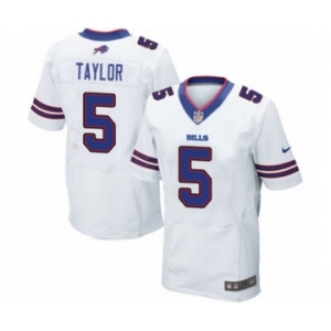 Men's Nike Buffalo Bills #5 Tyrod Taylor Elite White NFL Jersey