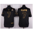 Nike Buffalo Bills #7 Doug Flutie Black Pro Line Gold Collection Jersey[Elite]