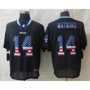 nike nfl jerseys buffalo bills #14 watkins black[Elite USA flag fashion][watkins]